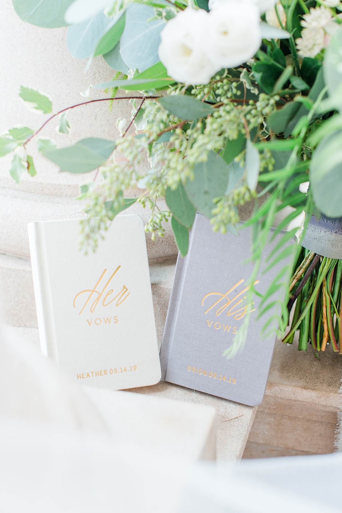 Bridal Details of Vow Books and Rings at a Timeless Grace Estate Winery Wedding. Wedding Photography by Richmond Wedding Photographer Kailey Brianne Photography.