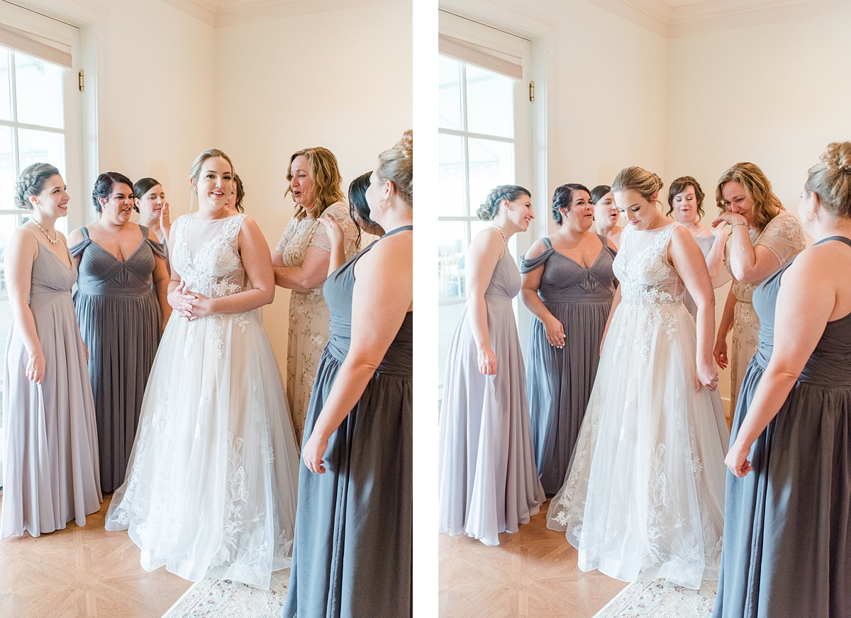 Bride Getting Ready with Bridesmaids at a Timeless Grace Estate Winery Wedding. Wedding Photography by Richmond Wedding Photographer Kailey Brianne Photography.