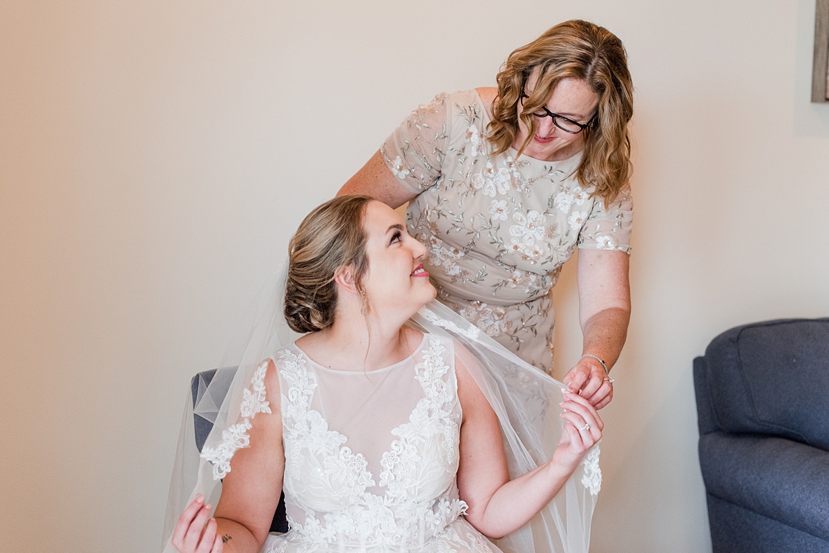 Bridal Getting Ready With Mom at a Timeless Grace Estate Winery Wedding. Wedding Photography by Richmond Wedding Photographer Kailey Brianne Photography.