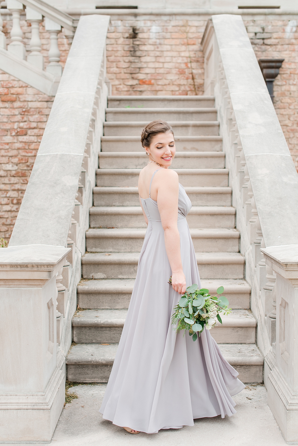 Bridesmaid Portrait with flowing dress  at a Timeless Grace Estate Winery Wedding. Wedding Photography by Richmond Wedding Photographer Kailey Brianne Photography.