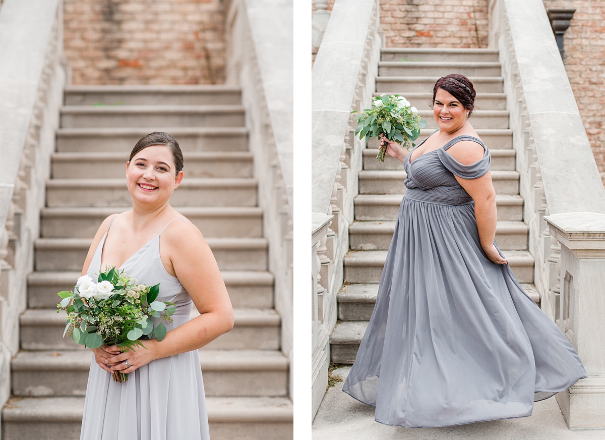 Bridesmaid Portrait with flowing dress  at a Timeless Grace Estate Winery Wedding. Wedding Photography by Richmond Wedding Photographer Kailey Brianne Photography.
