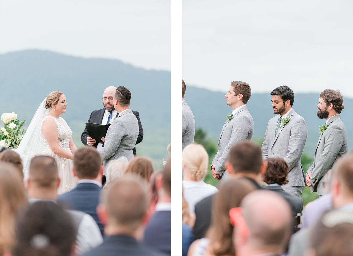Ceremony with Mountain View at a Timeless Grace Estate Winery Wedding. Wedding Photography by Richmond Wedding Photographer Kailey Brianne Photography.