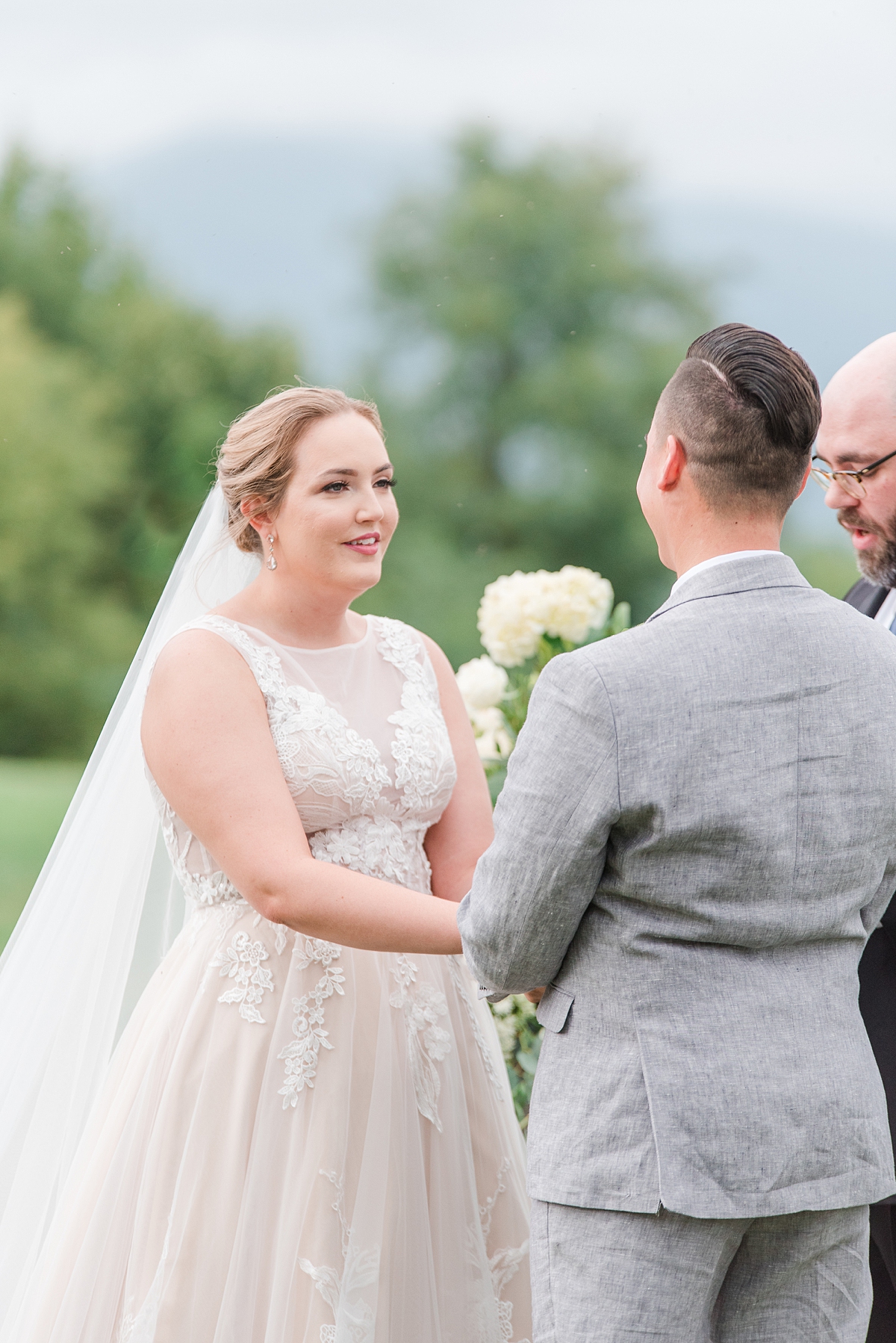 Ceremony with Mountain View at a Timeless Grace Estate Winery Wedding. Wedding Photography by Virginia Wedding Photographer Kailey Brianne Photography.