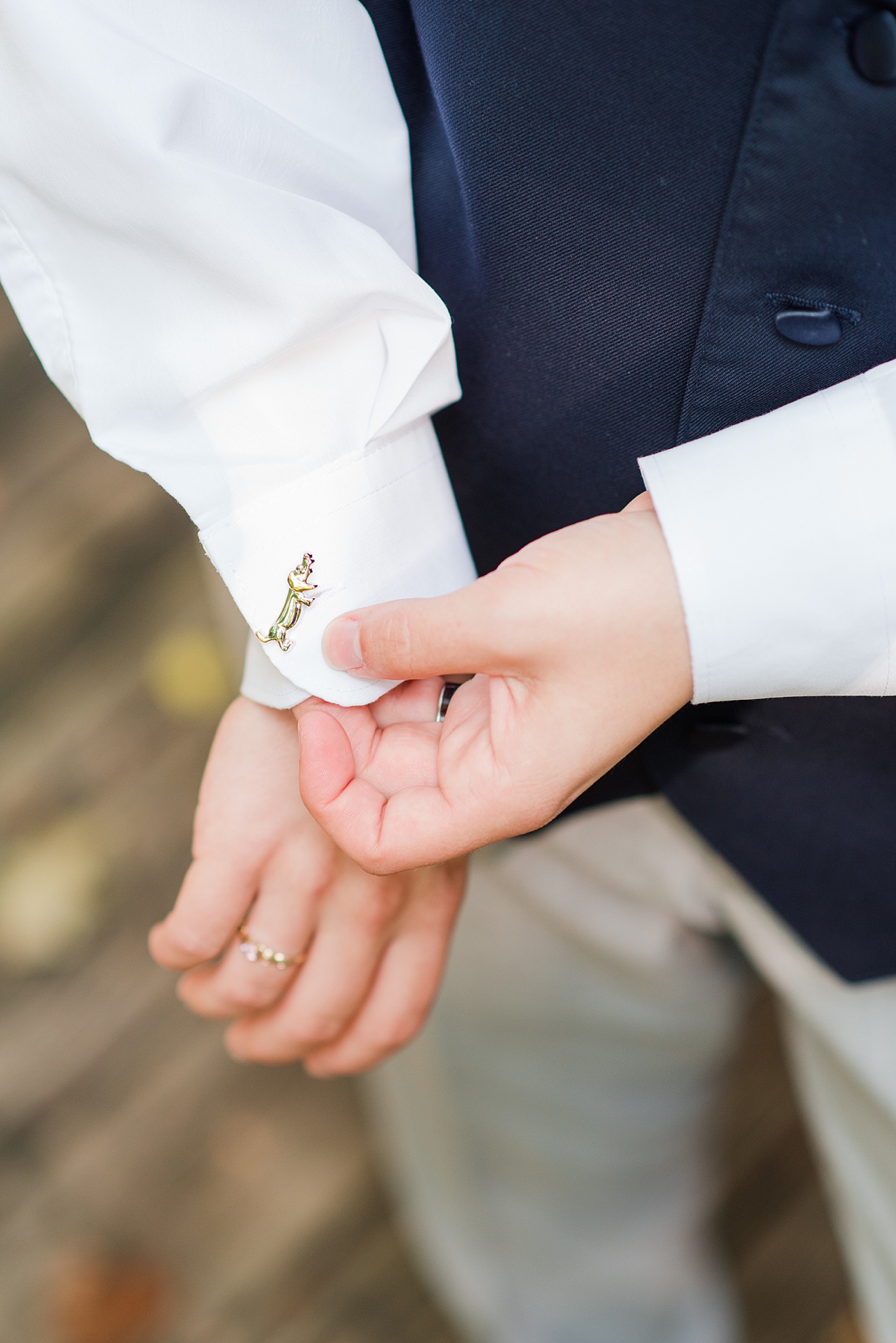 Groom Cuff Link Details at a Westmoreland State Park Wedding. Wedding Photography by Richmond Wedding Photographer Kailey Brianne Photography. 