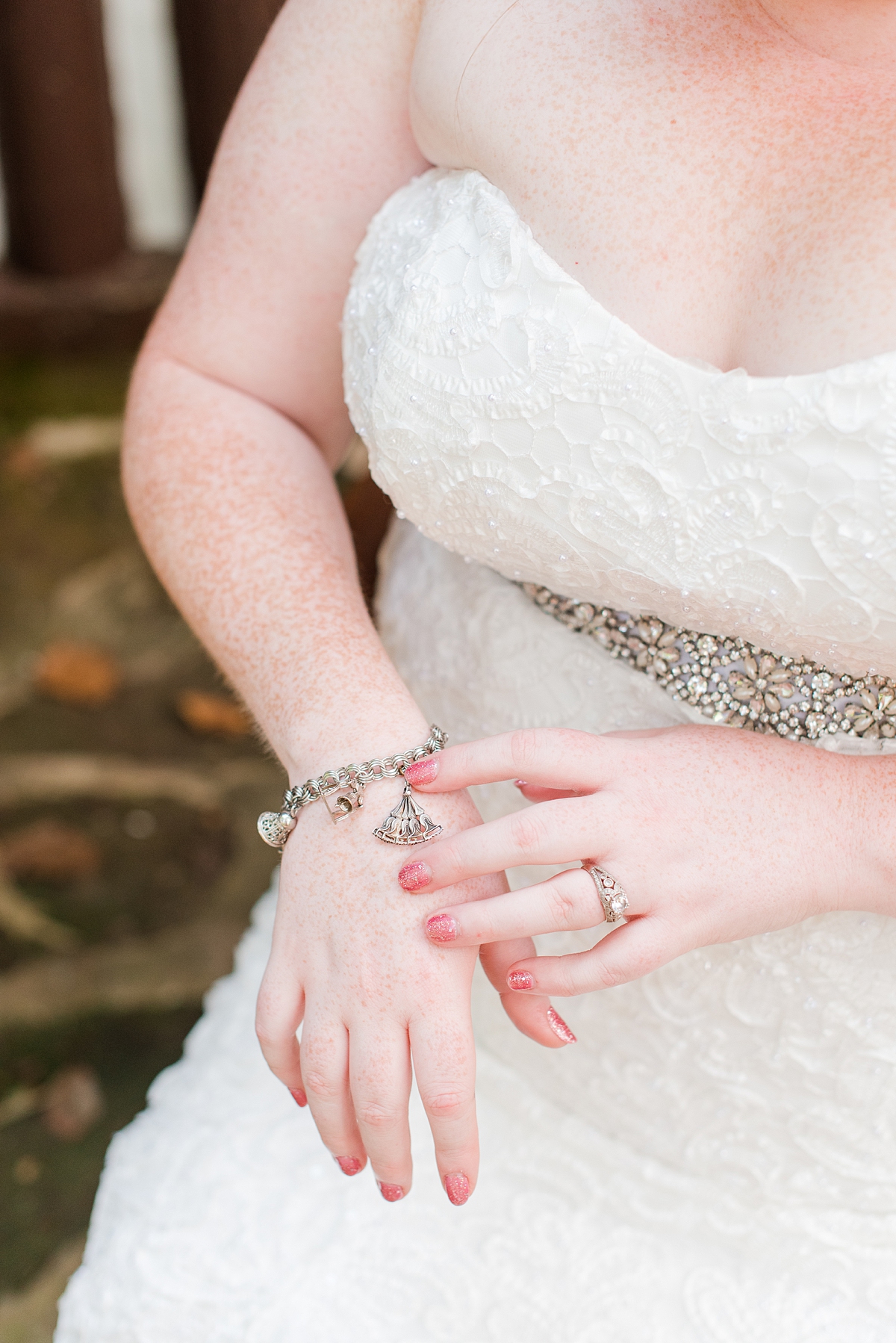 Charm Bracelet Bridal Details.  Wedding Photography by Richmond Wedding Photographer Kailey Brianne Photography. 