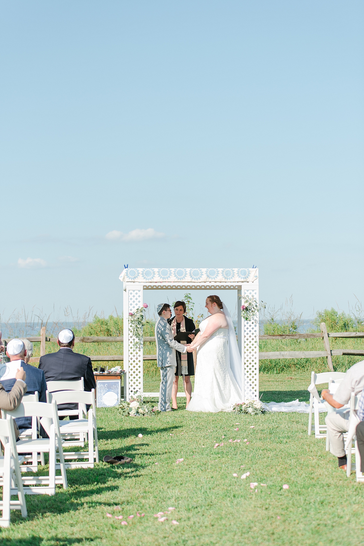 Wedding Ceremony under Chuppah at Westmoreland State Park. Wedding Photography by Richmond Wedding Photographer Kailey Brianne Photography. 