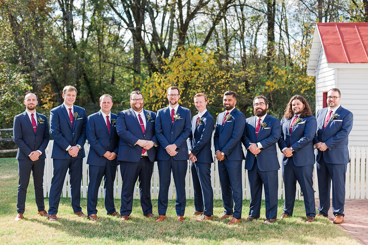 Groom Portraits at Hanover Tavern Fall Wedding. Wedding Photography by Richmond Wedding Photographer Kailey Brianne Photography. Florals by Lavender Lane Flowers & Gifts