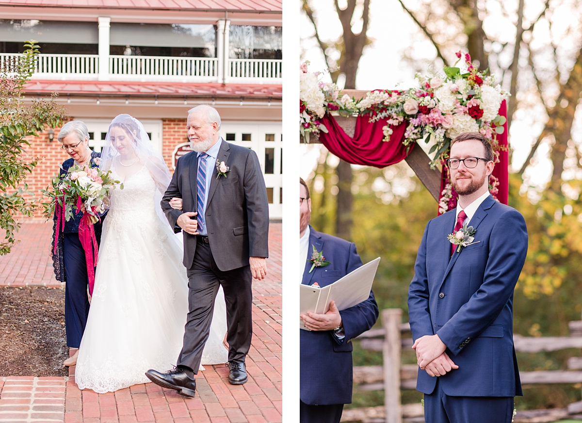 Ceremony at Hanover Tavern Fall Wedding. Wedding Photography by Richmond Wedding Photographer Kailey Brianne Photography.