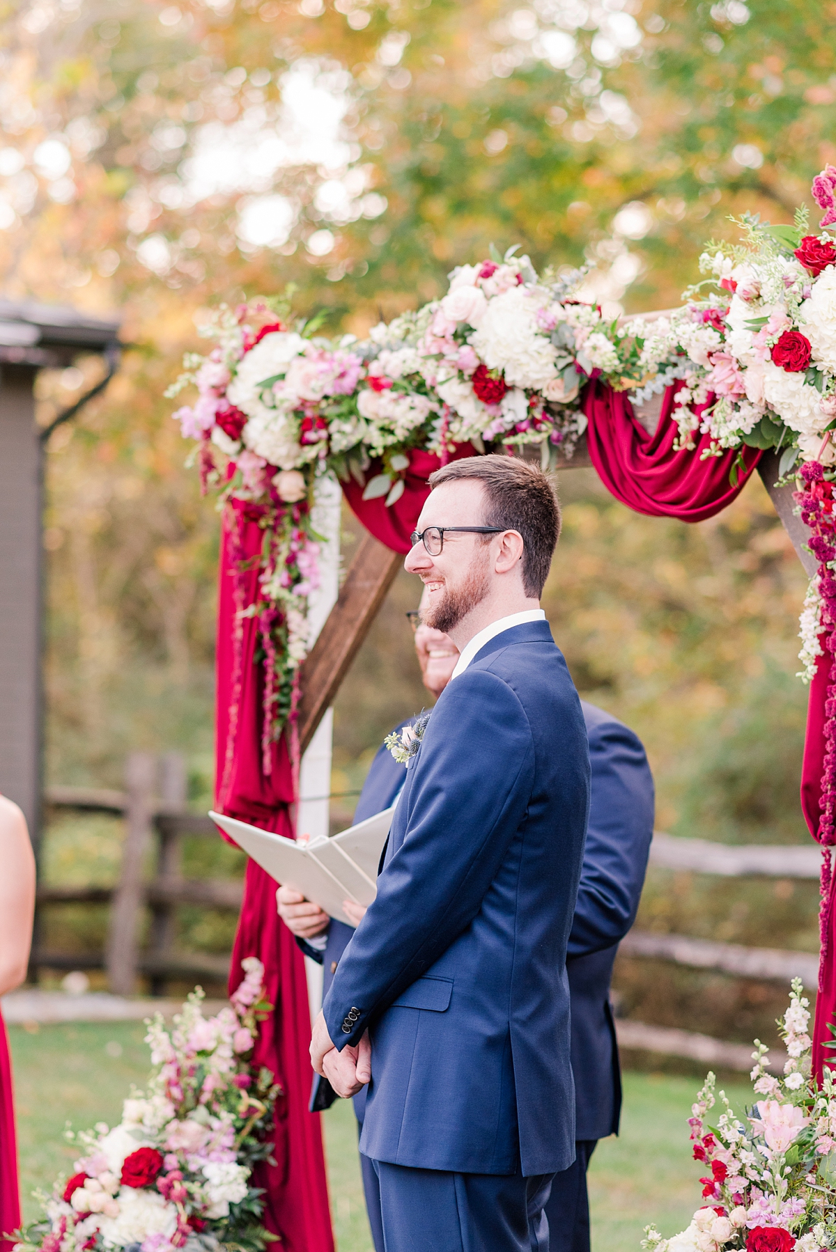 Ceremony at Hanover Tavern Fall Wedding. Wedding Photography by Richmond Wedding Photographer Kailey Brianne Photography. 