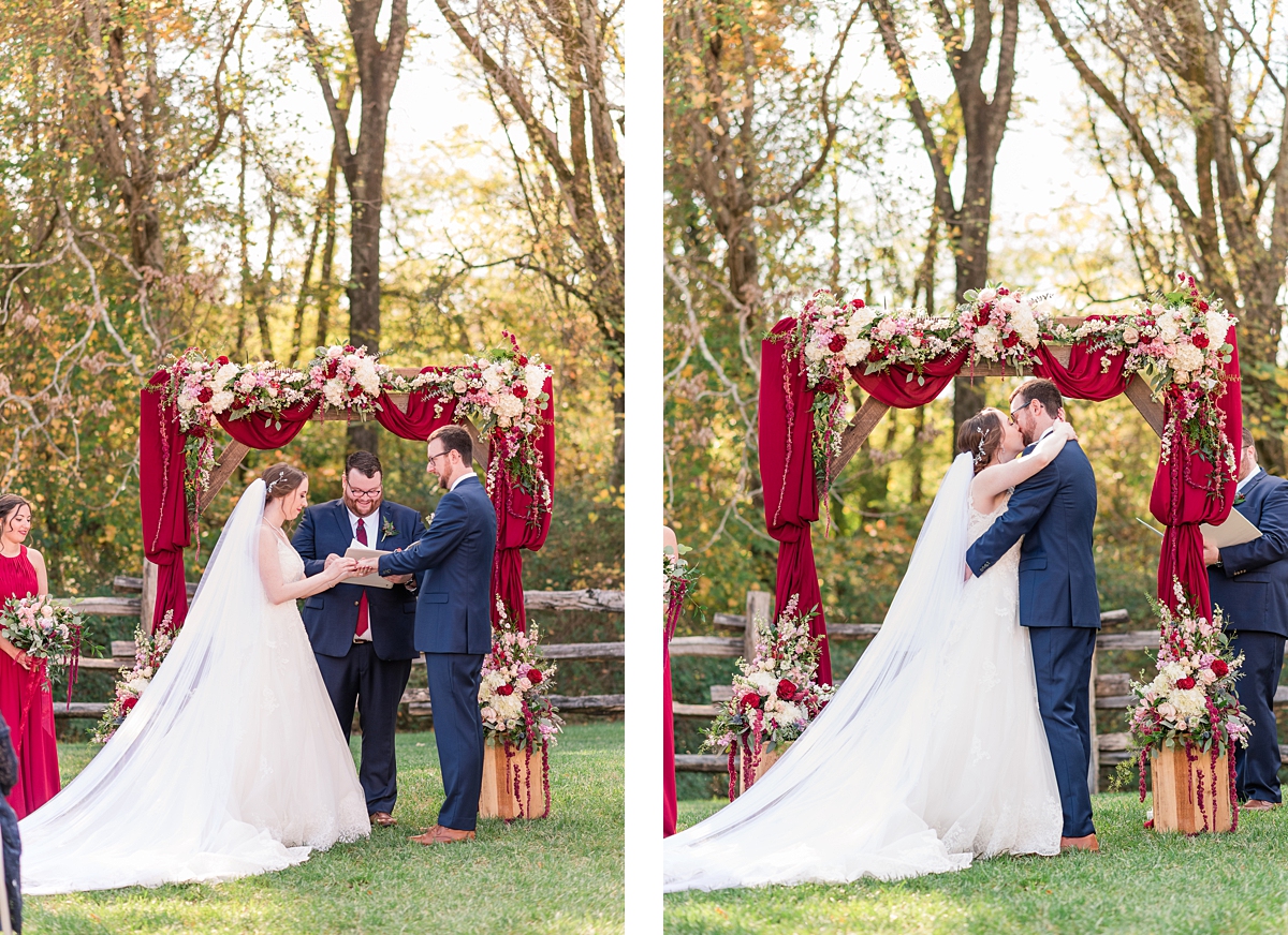 Ceremony at Hanover Tavern Fall Wedding. Wedding Photography by Richmond Wedding Photographer Kailey Brianne Photography. 