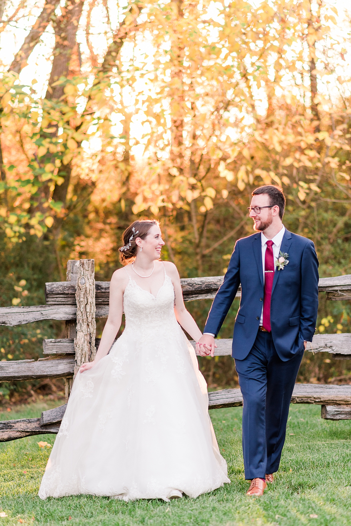 Bride and Groom Portraits at Hanover Tavern Fall Wedding. Wedding Photography by Richmond Wedding Photographer Kailey Brianne Photography. 