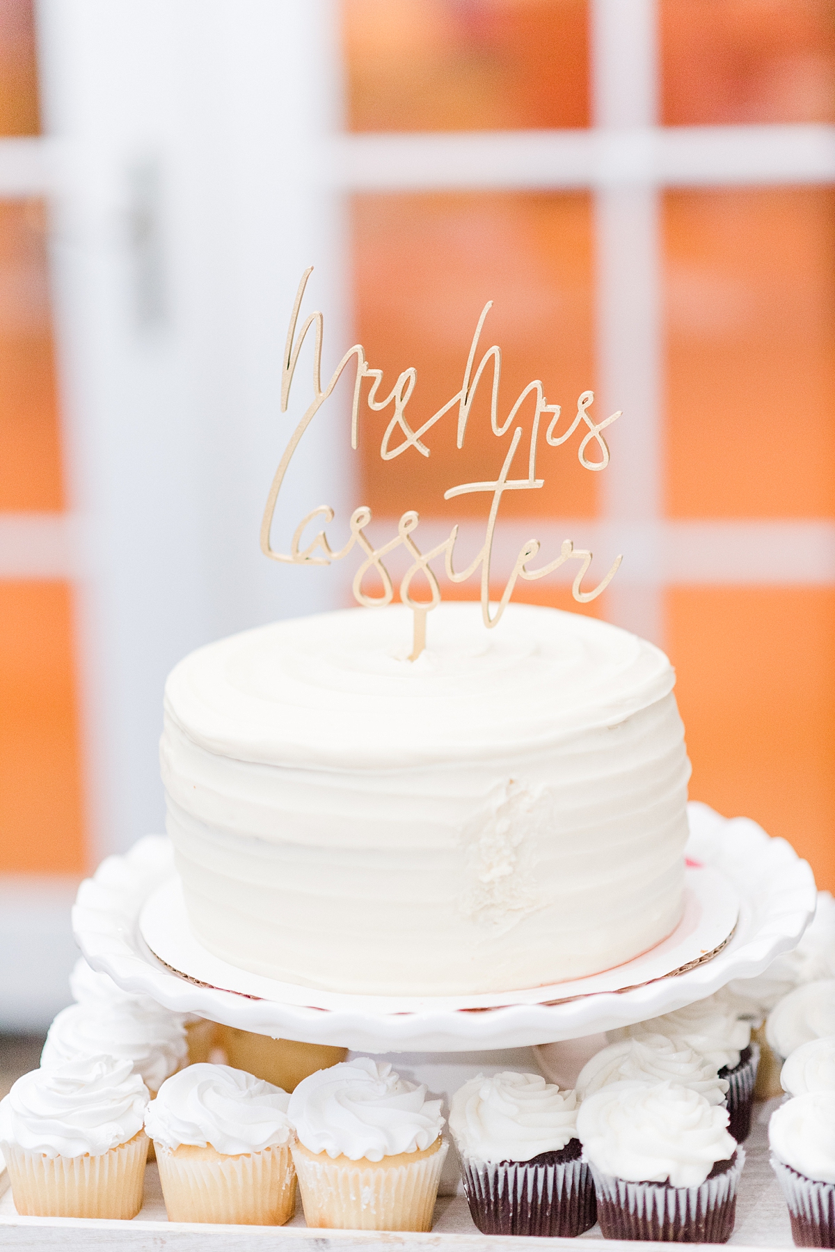 Wedding Cake by Shyndigz Restaurant at Grace Estate Winery Wedding Reception. Wedding Photography by Charlottesville Wedding Photographer Kailey Brianne Photography. 