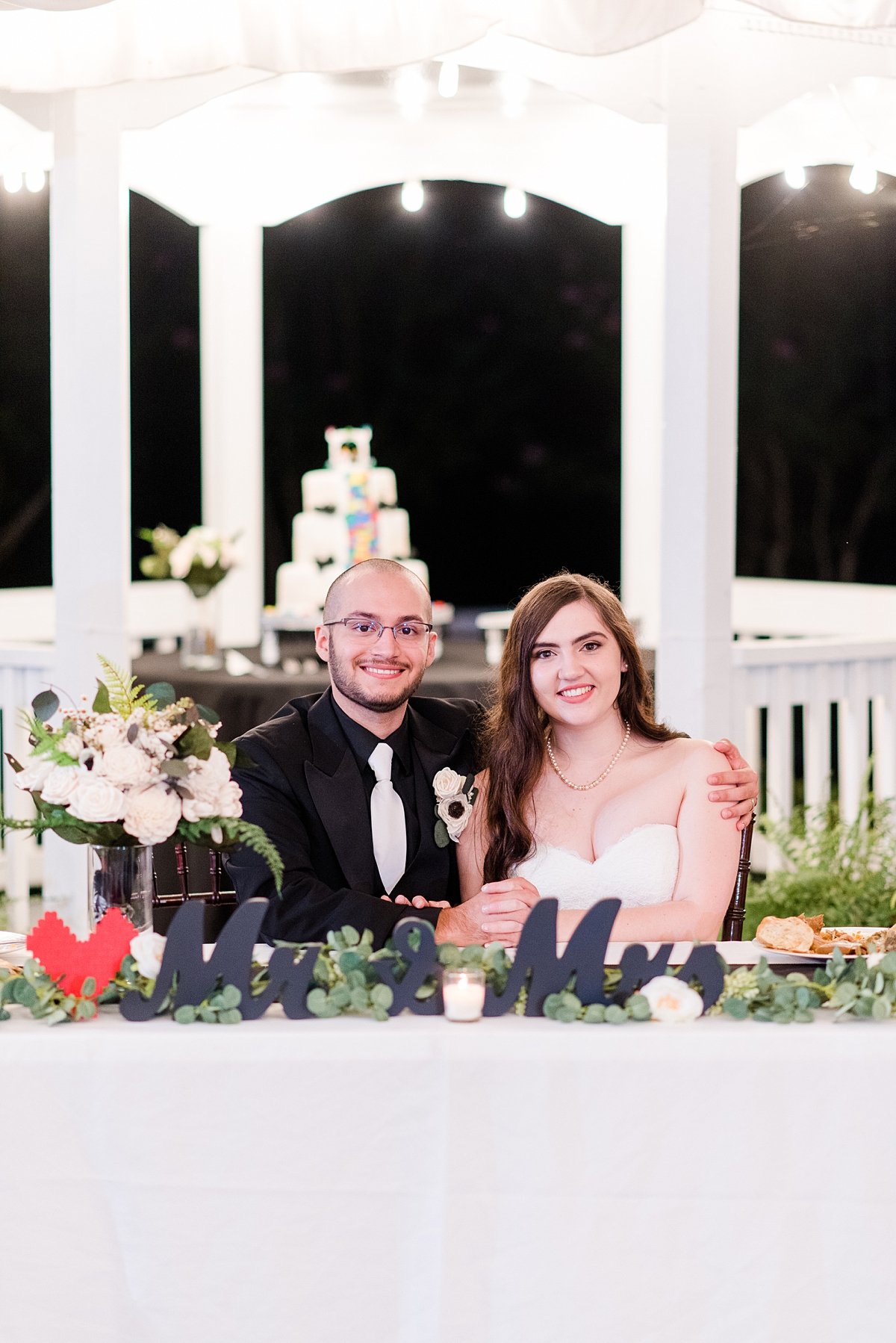 Bride and Groom Table at Virginia Cliffe Inn Summer Wedding Reception. Wedding Photography by Virginia Wedding Photographer Kailey Brianne Photography. 