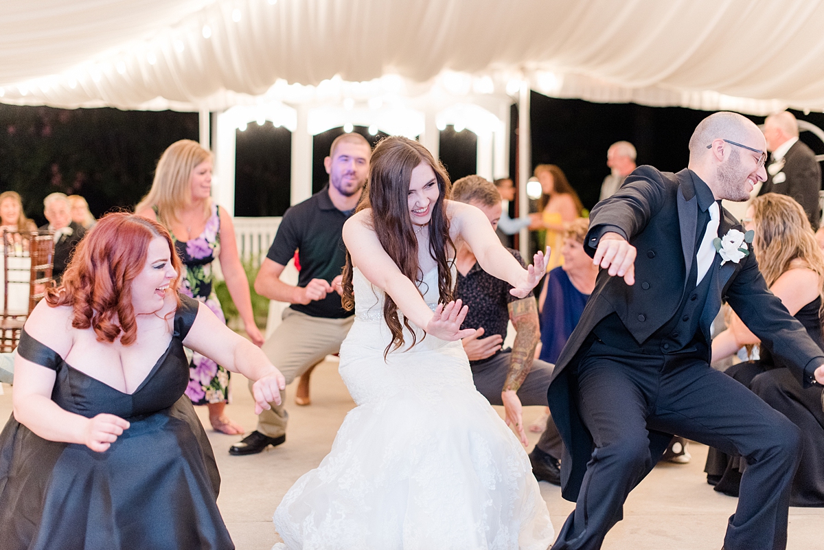Party Dancing at Virginia Cliffe Inn Summer Wedding Reception. Wedding Photography by Richmond Wedding Photographer Kailey Brianne Photography. 