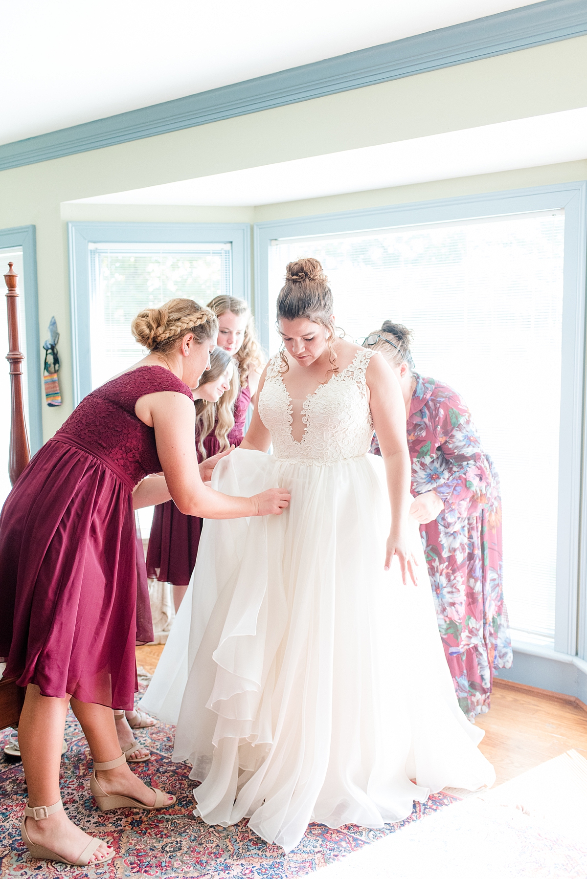 Bride Getting Ready at Lake Front Fall Wedding. Wedding Photography by Virginia Wedding Photographer Kailey Brianne Photography. 