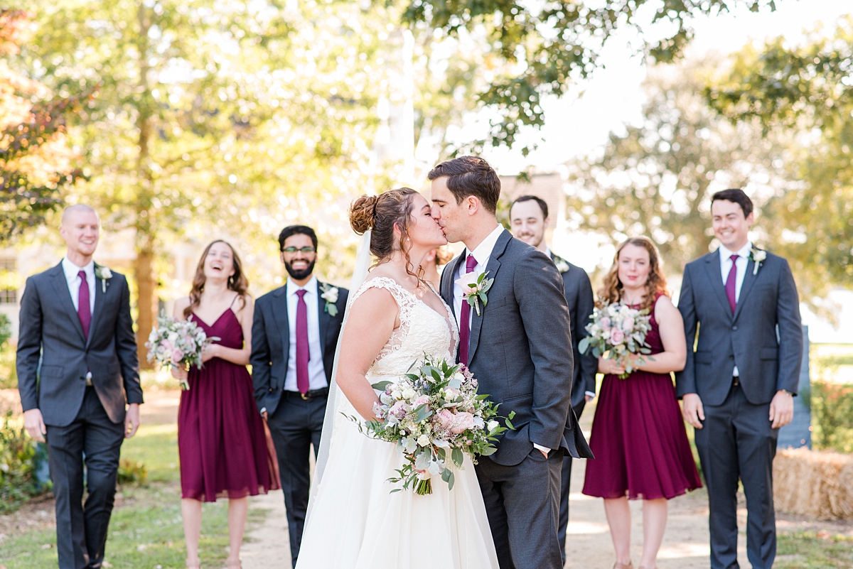 Bridal Party Portraits at Lake Front Fall Wedding. Wedding Photography by Richmond Wedding Photographer Kailey Brianne Photography. 