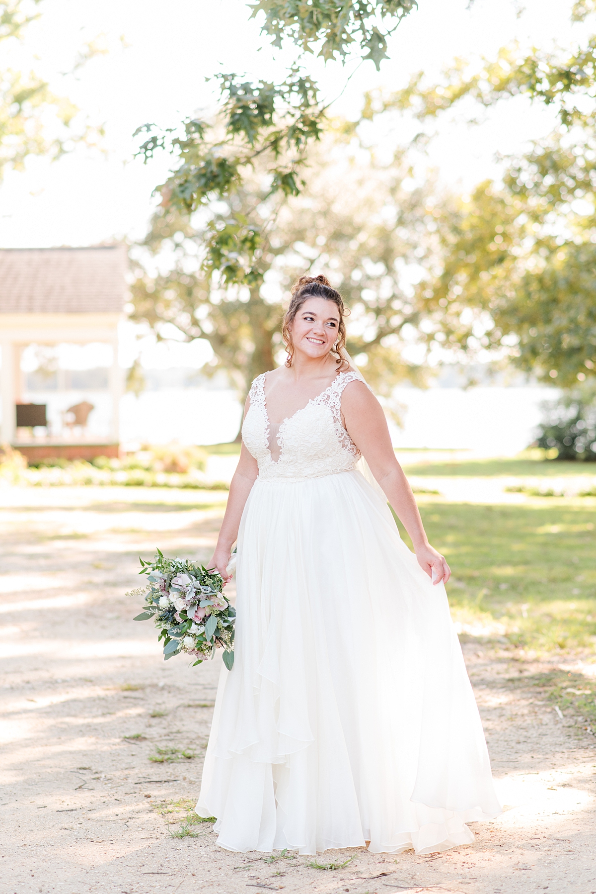 Bridal Portraits at Lake Front Fall Wedding. Wedding Photography by Richmond Wedding Photographer Kailey Brianne Photography. 