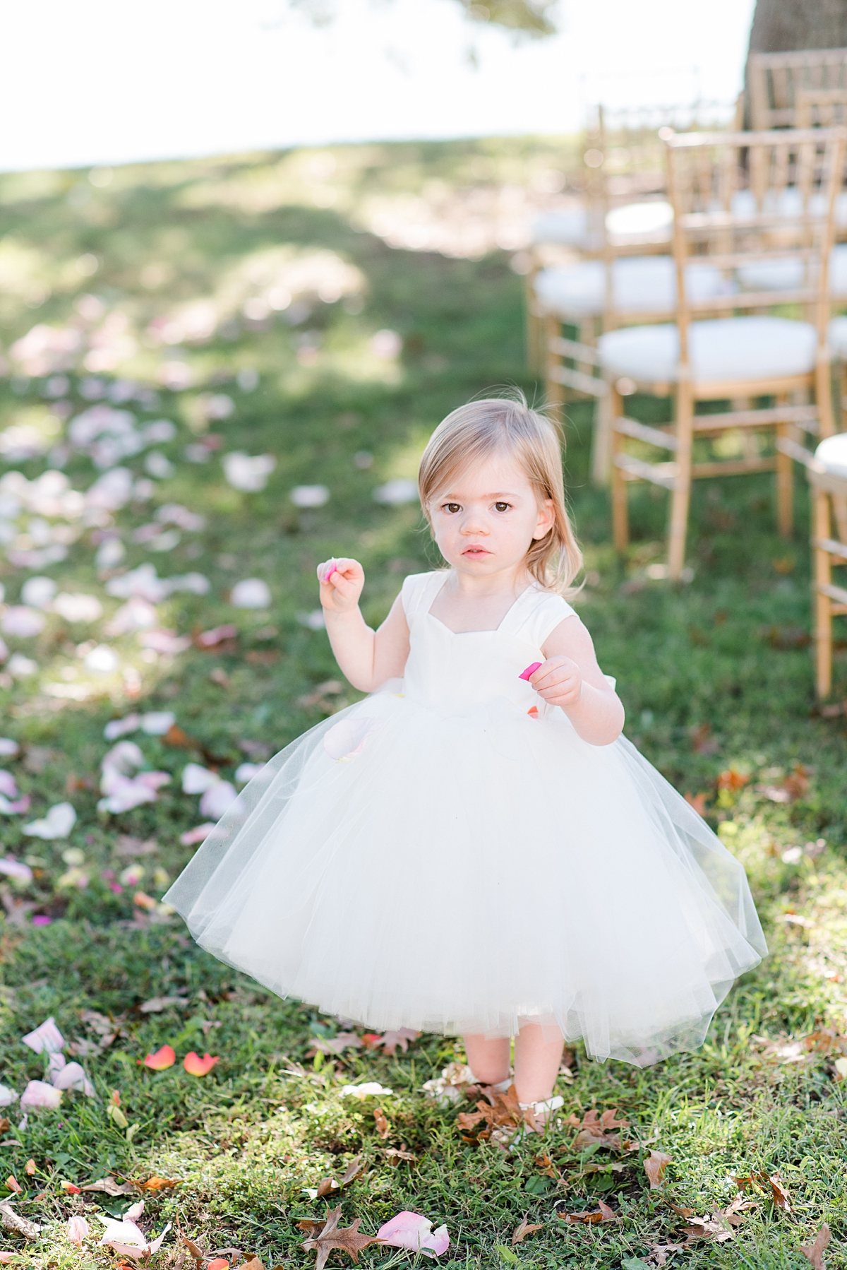 Flower Girl at Lake Front Fall Wedding. Wedding Photography by Richmond Wedding Photographer Kailey Brianne Photography. 