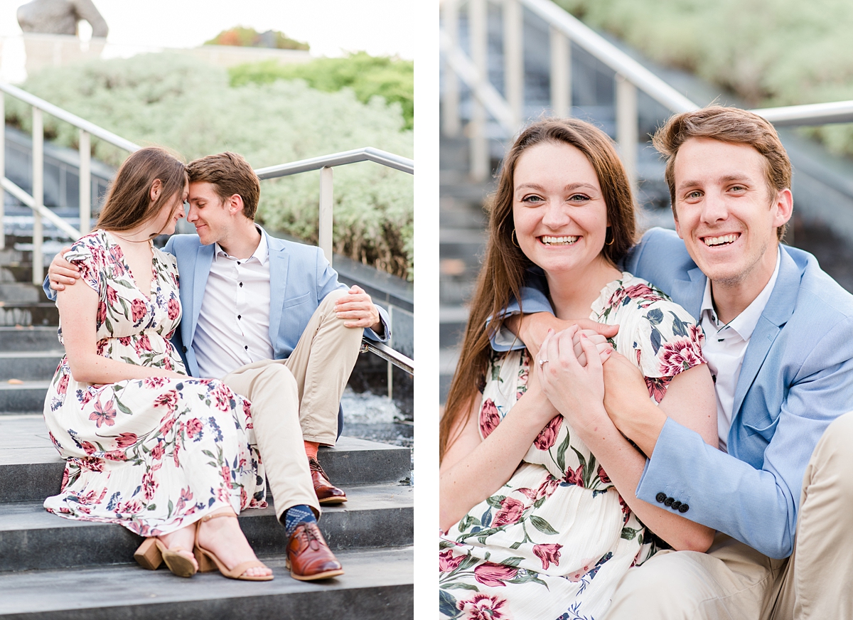 Fall VMFA Sculpture Garden Engagement Session. Engagement Photography by Kailey Brianne Photography.