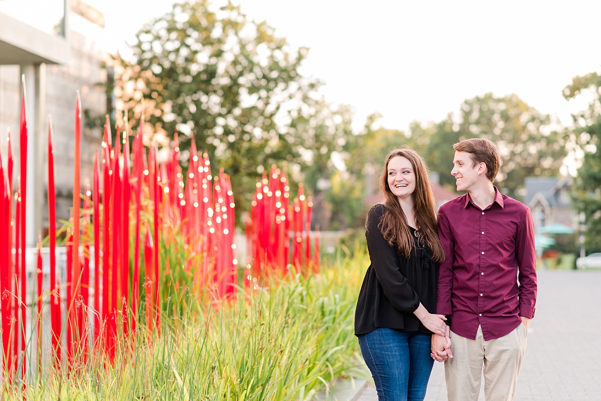 Fall VMFA Sculpture Garden Engagement Session. Engagement Photography by Kailey Brianne Photography. 