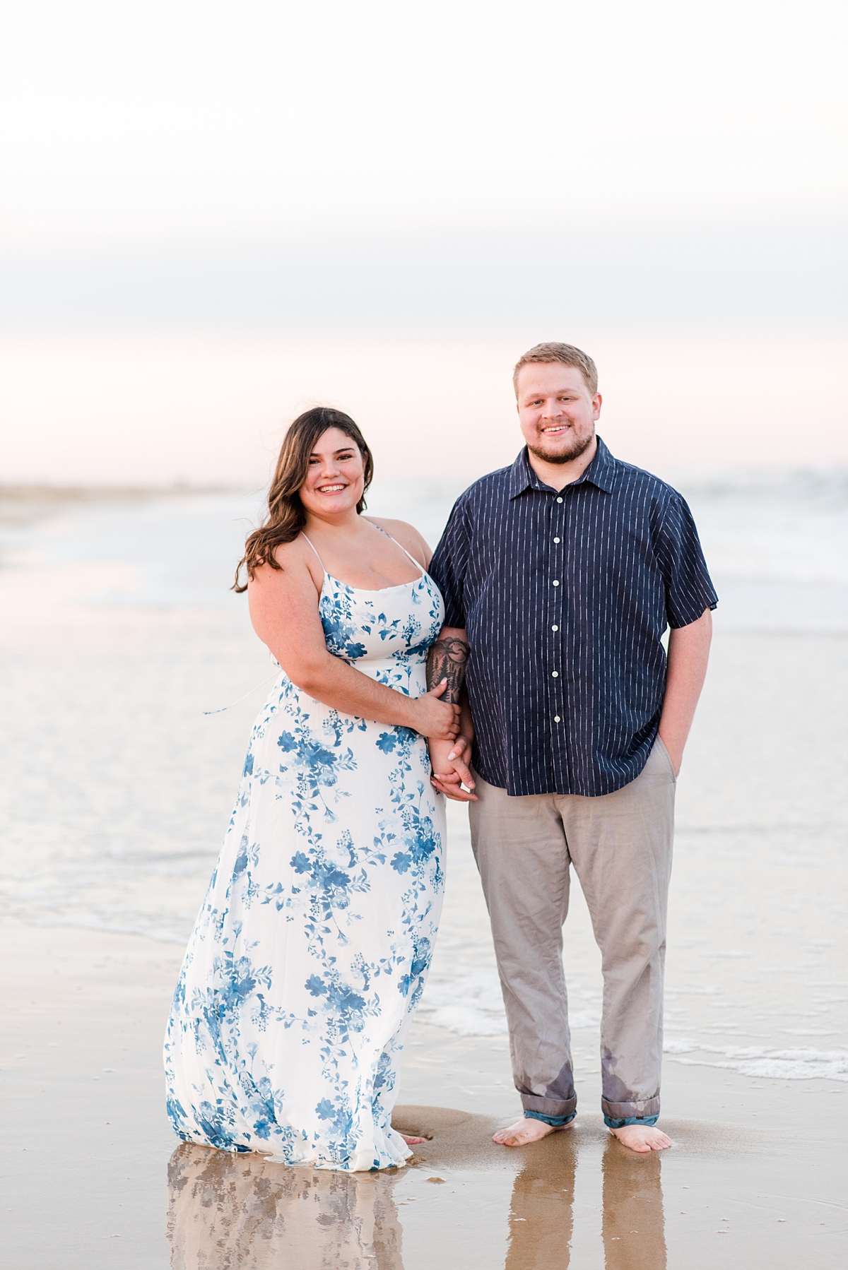 Couple in the Water at Virginia Beach Engagement Session. Engagement Photography by Yorktown Wedding Photographer Kailey Brianne Photography. 