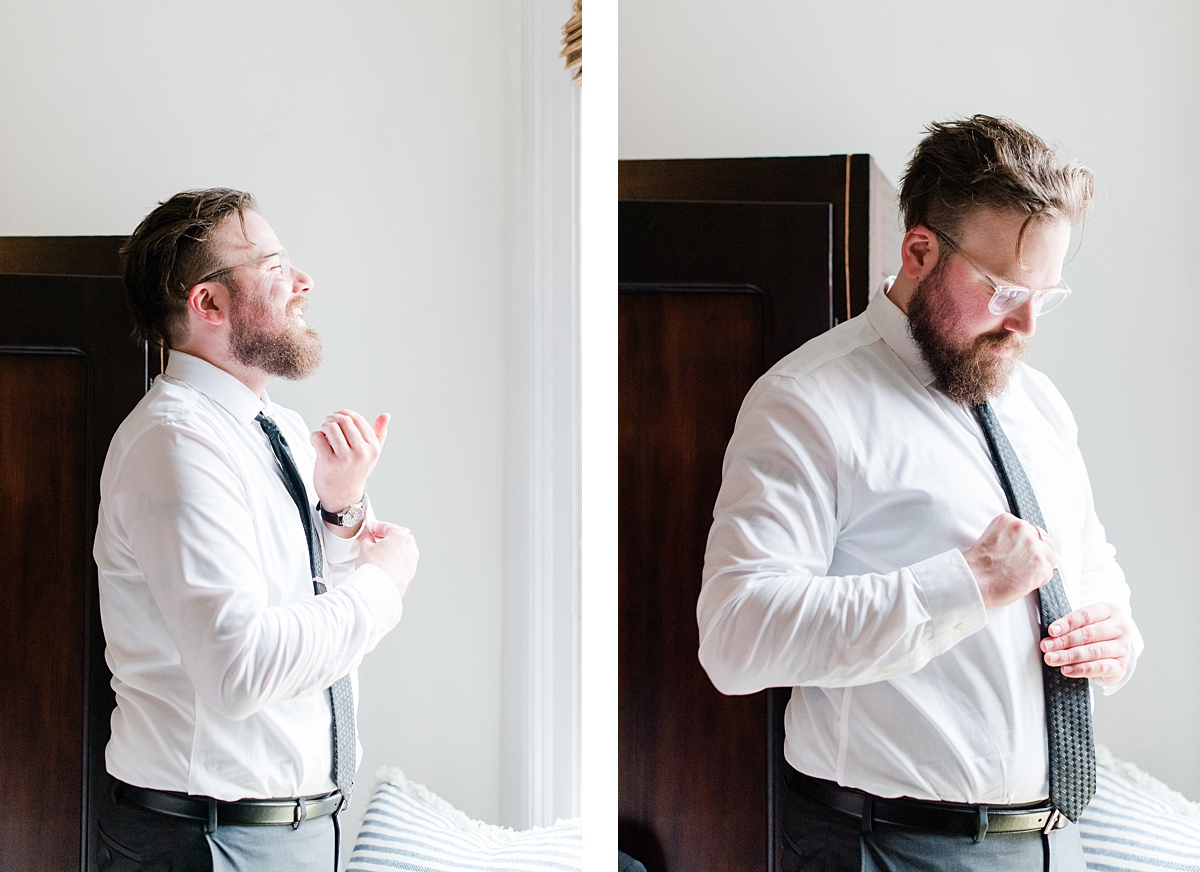 Groom Portraits at Intimate Richmond Elopement. Wedding Photography by Richmond Wedding Photographer Kailey Brianne Photography. 
