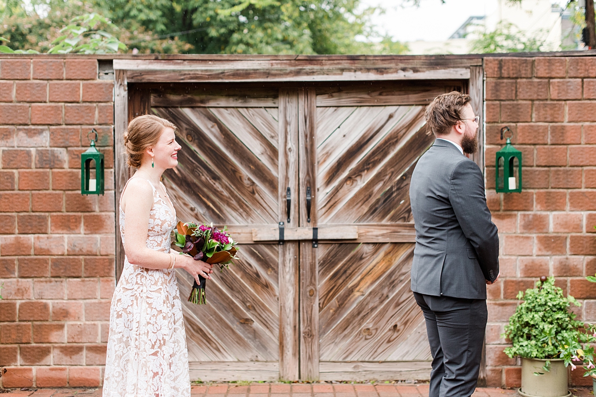 Bride and Groom First Look Portraits at Intimate Richmond Elopement. Wedding Photography by Richmond Wedding Photographer Kailey Brianne Photography. 