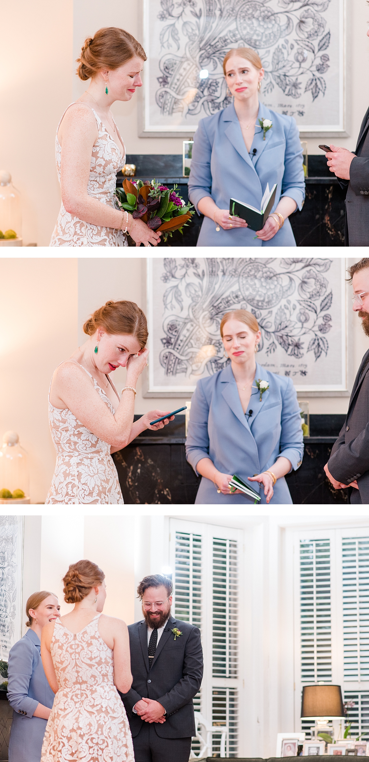 Exchanging Vows at Intimate Richmond Elopement Ceremony. Wedding Photography by Richmond Wedding Photographer Kailey Brianne Photography. 