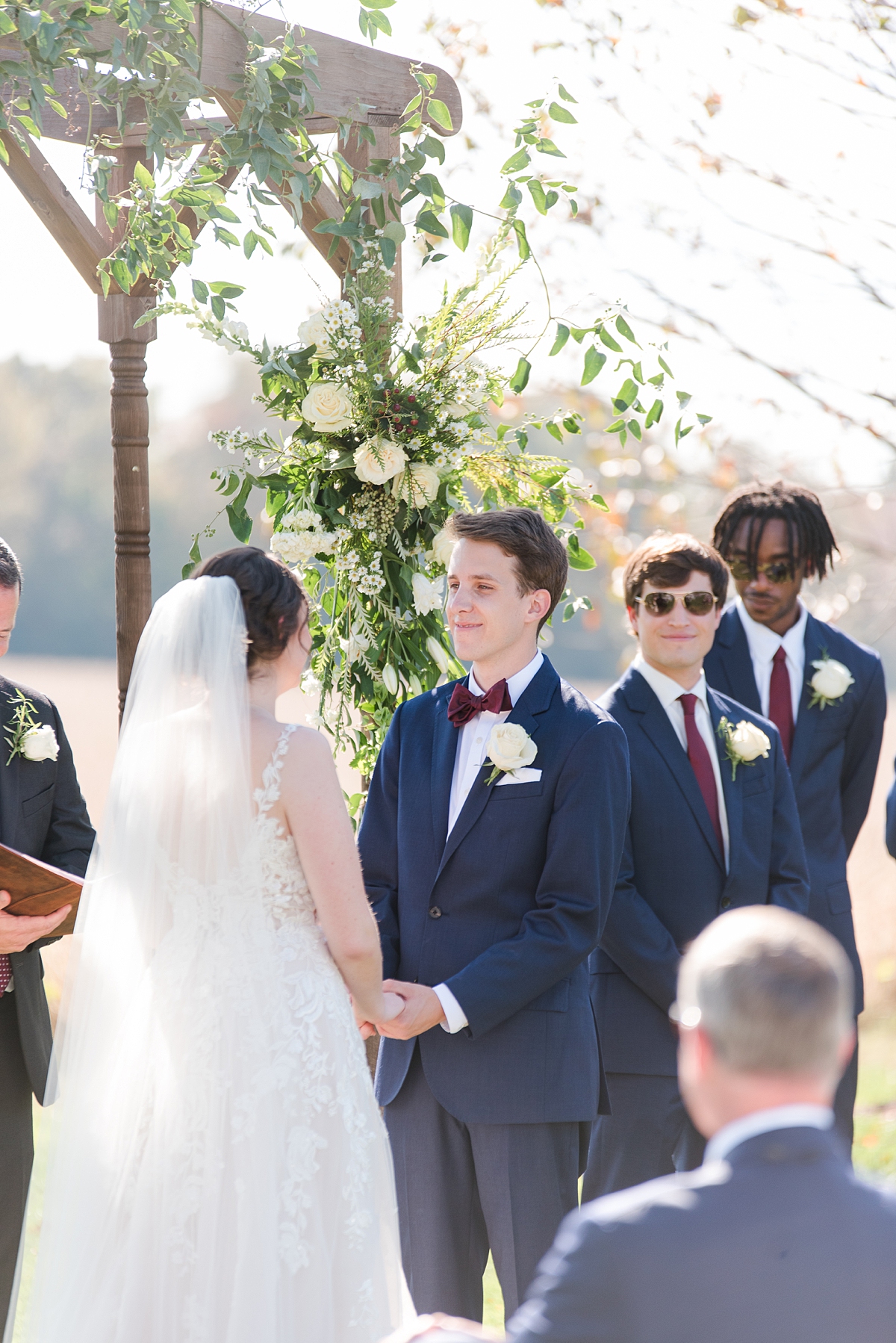 Ceremony at Fall Burlington Wedding.  Richmond Wedding Photographer Kailey Brianne Photography. 