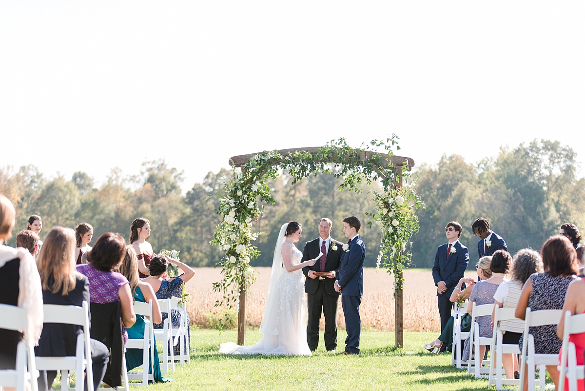 Ceremony at Fall Burlington Wedding.  Richmond Wedding Photographer Kailey Brianne Photography. 