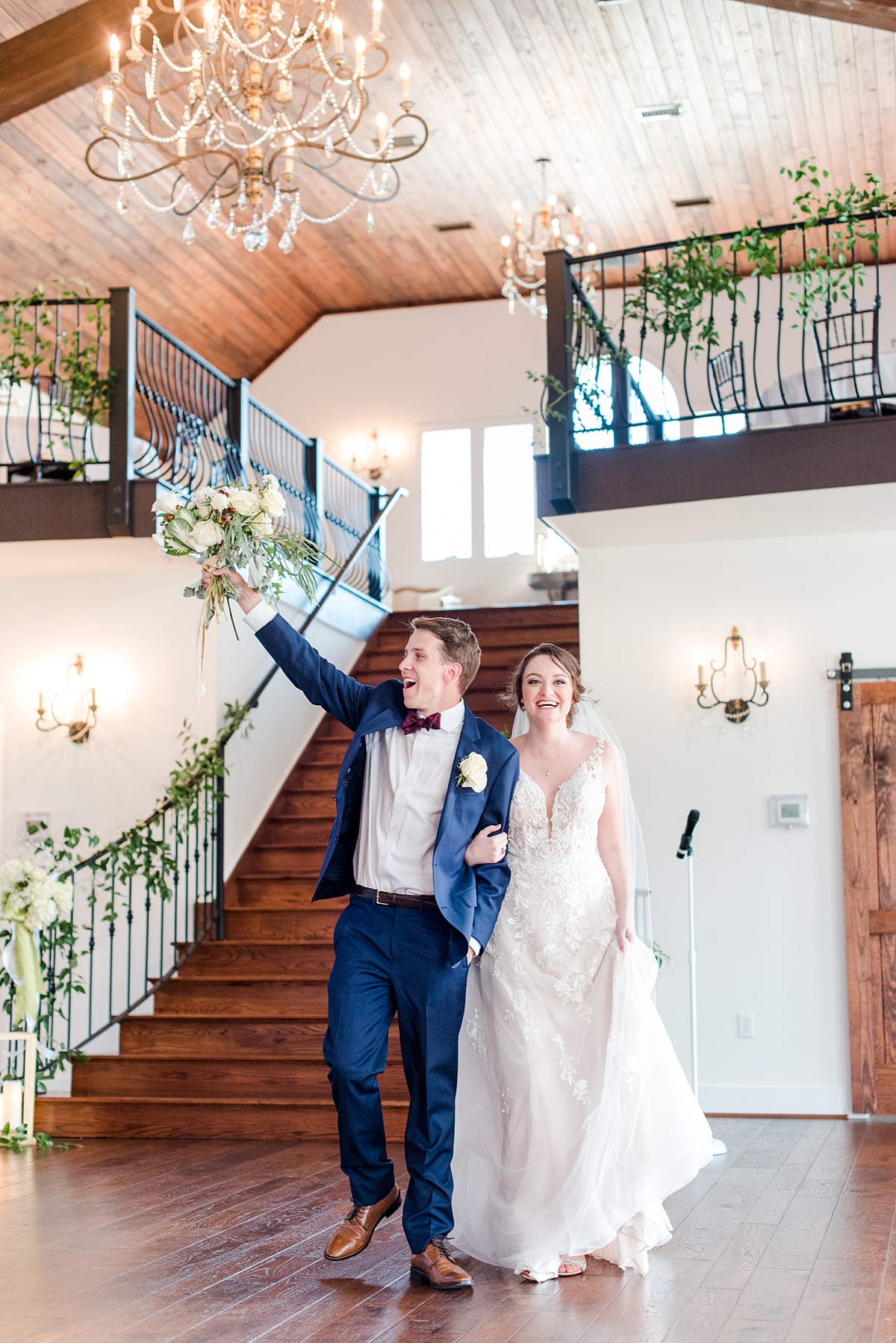 Bride and Groom Entrance at Burlington Fall Wedding Reception. Wedding Photography by Virginia Wedding Photographer Kailey Brianne Photography. 