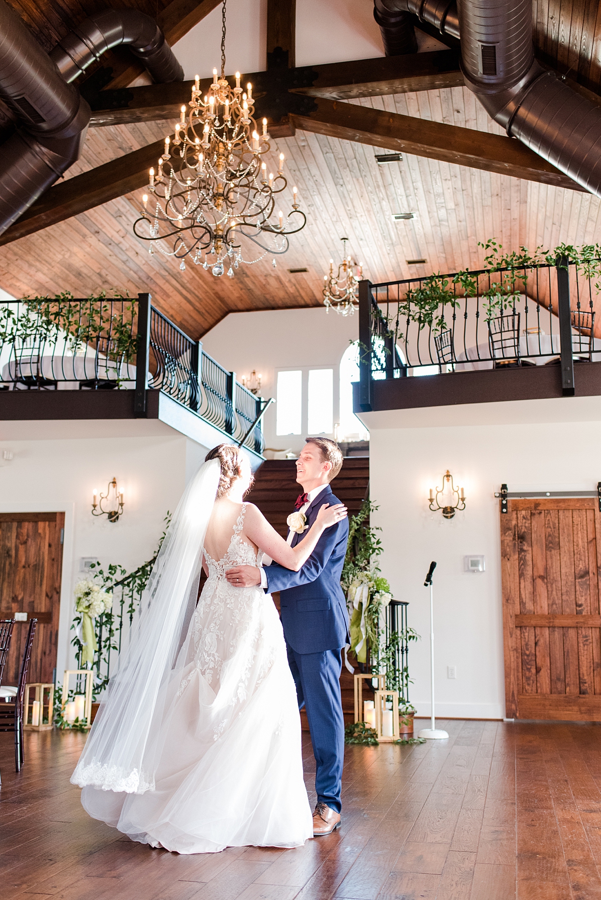 Bride and Groom First Dance at Burlington Fall Wedding Reception. Wedding Photography by Virginia Wedding Photographer Kailey Brianne Photography. 