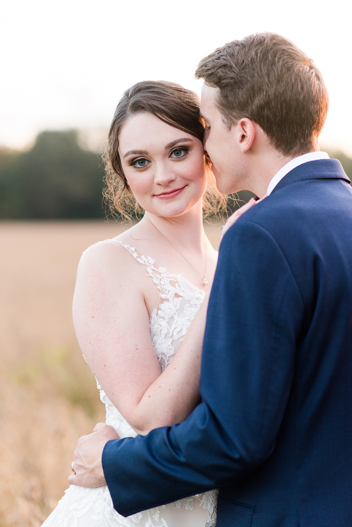 Sunset Bride and Groom Portraits at Burlington Fall Wedding. Wedding Photography by Richmond Wedding Photographer Kailey Brianne Photography. 