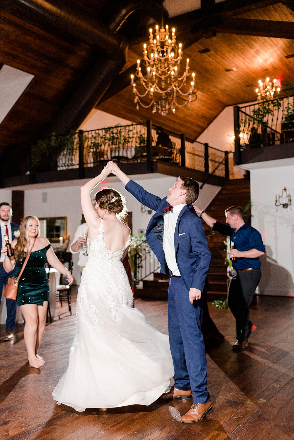 Bride and Groom Dancing at Burlington Fall Wedding Reception. Wedding Photography by Richmond Wedding Photographer Kailey Brianne Photography. 