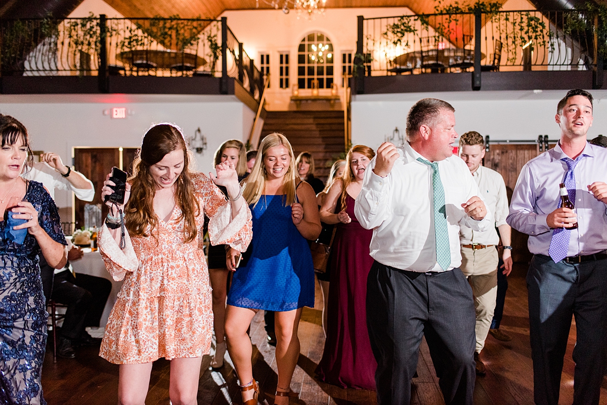 Party Dancing at Burlington Plantation Fall Wedding Reception. Wedding Photography by Richmond Wedding Photographer Kailey Brianne Photography. 