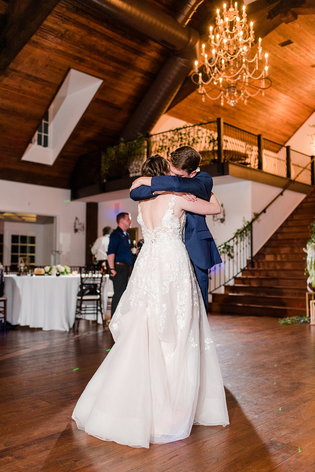Bride and Groom Dancing at Burlington Fall Wedding Reception. Wedding Photography by Richmond Wedding Photographer Kailey Brianne Photography. 