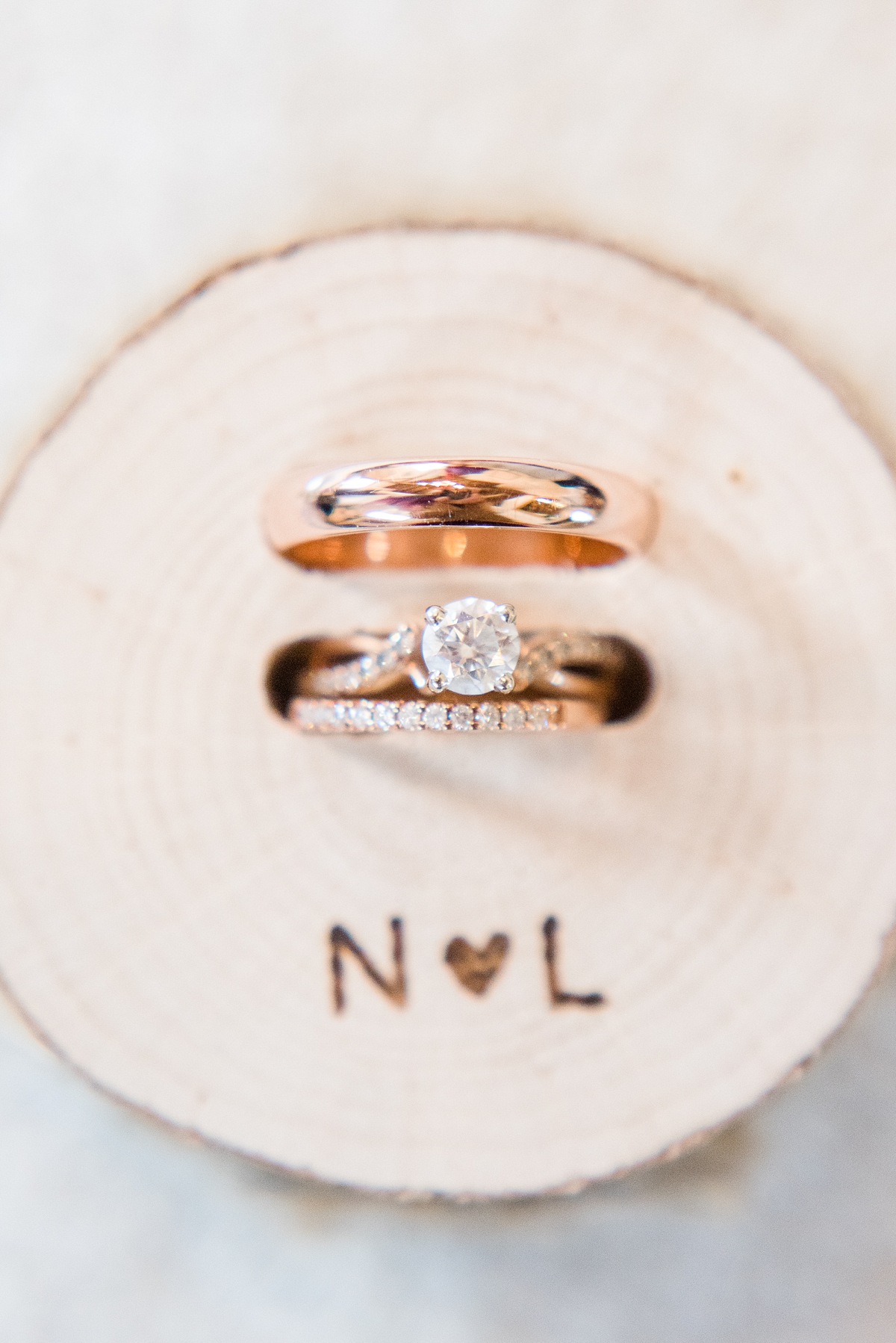 Bridal Details of Wedding Rings at Granary at Valley Pike Rustic Wedding. Wedding Photography by Richmond Wedding Photographer Kailey Brianne Photography. 