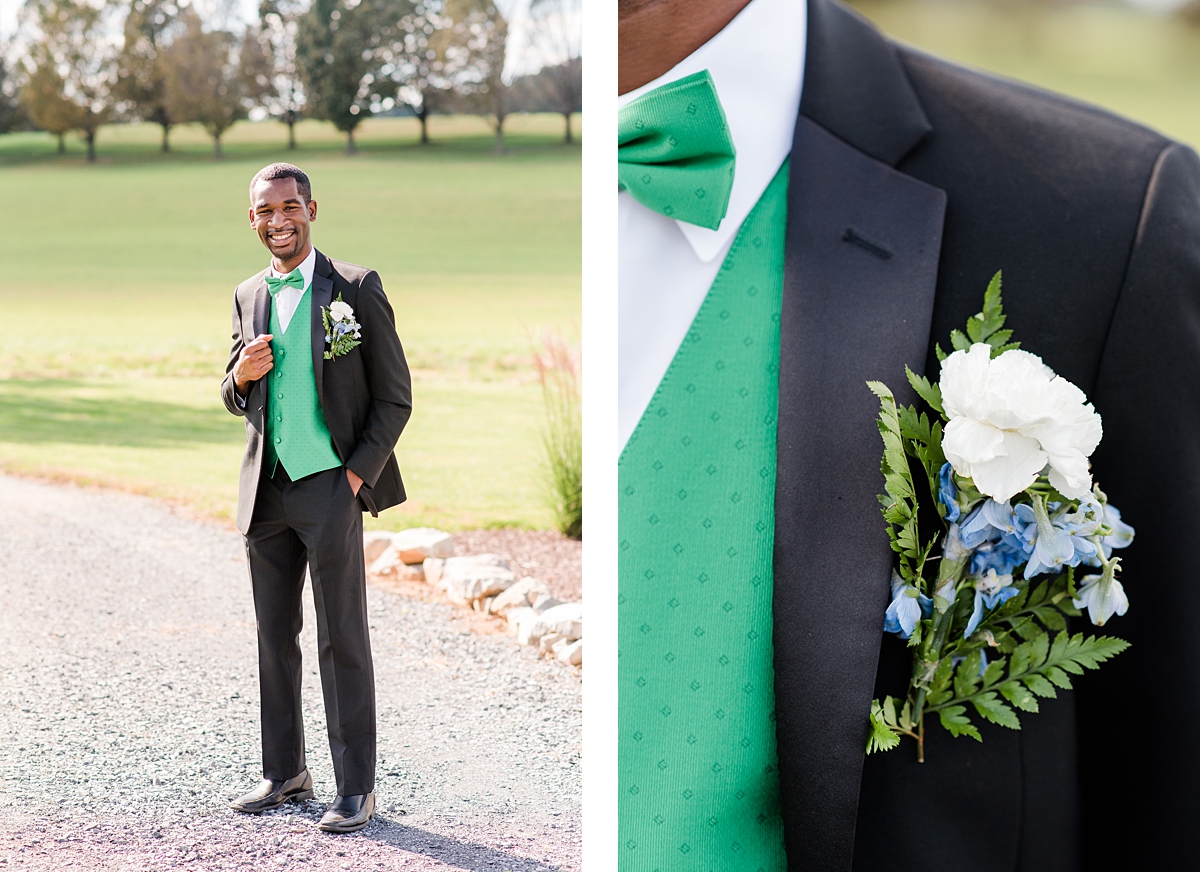 Groom Portraits at Granary at Valley Pike Rustic Wedding. Wedding Photography by Charlottesville Wedding Photographer Kailey Brianne Photography. 