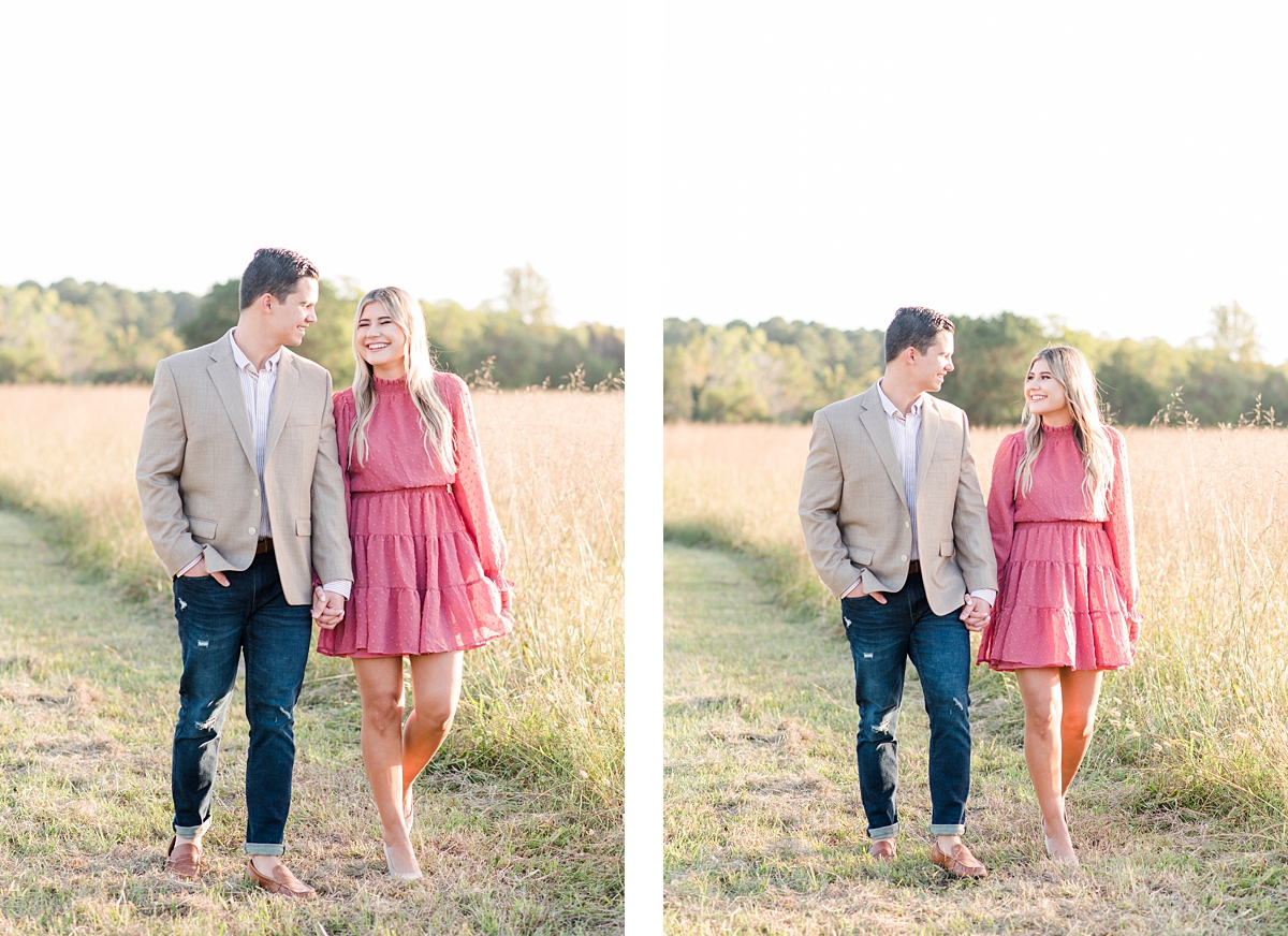 Stylish Engagement Outfits at Yorktown Battlefield Fall Engagement Session. Engagement Photography by Yorktown Wedding Photographer Kailey Brianne Photography. 