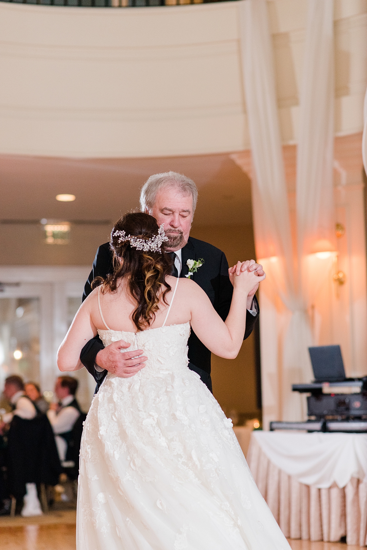 Daddy Daughter Dance at Dominion Club Fall Wedding Reception. Wedding Photography by Richmond Wedding Photographer Kailey Brianne Photography.