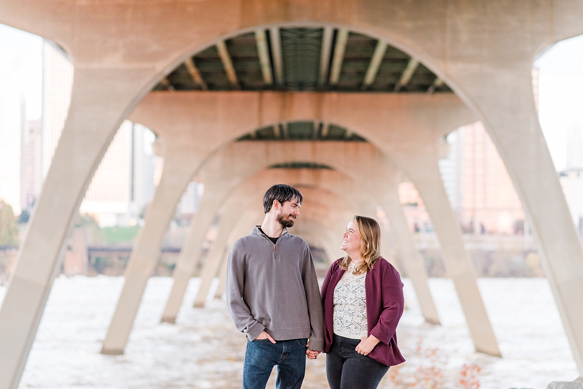 Downtown Richmond James River Engagement Session at the Manchester Climbing Wall Access. Engagement Photography by Richmond Wedding Photographer Kailey Brianne Photographer. 