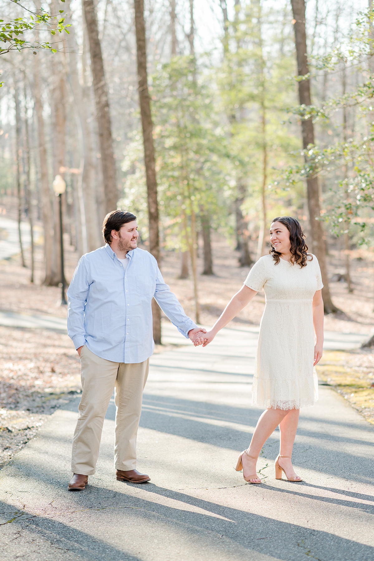Spring Engagement Session in the forest at Celebrations at the Reservoir. Photography by Virginia Wedding Photographer Kailey Brianne Photography. 
