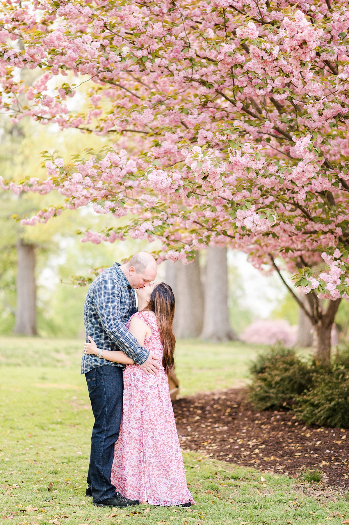 Byrd Park Richmond Spring Engagement Session with Cherry Blossoms. Photography by Richmond Wedding Photographer Kailey Brianne Photography. 