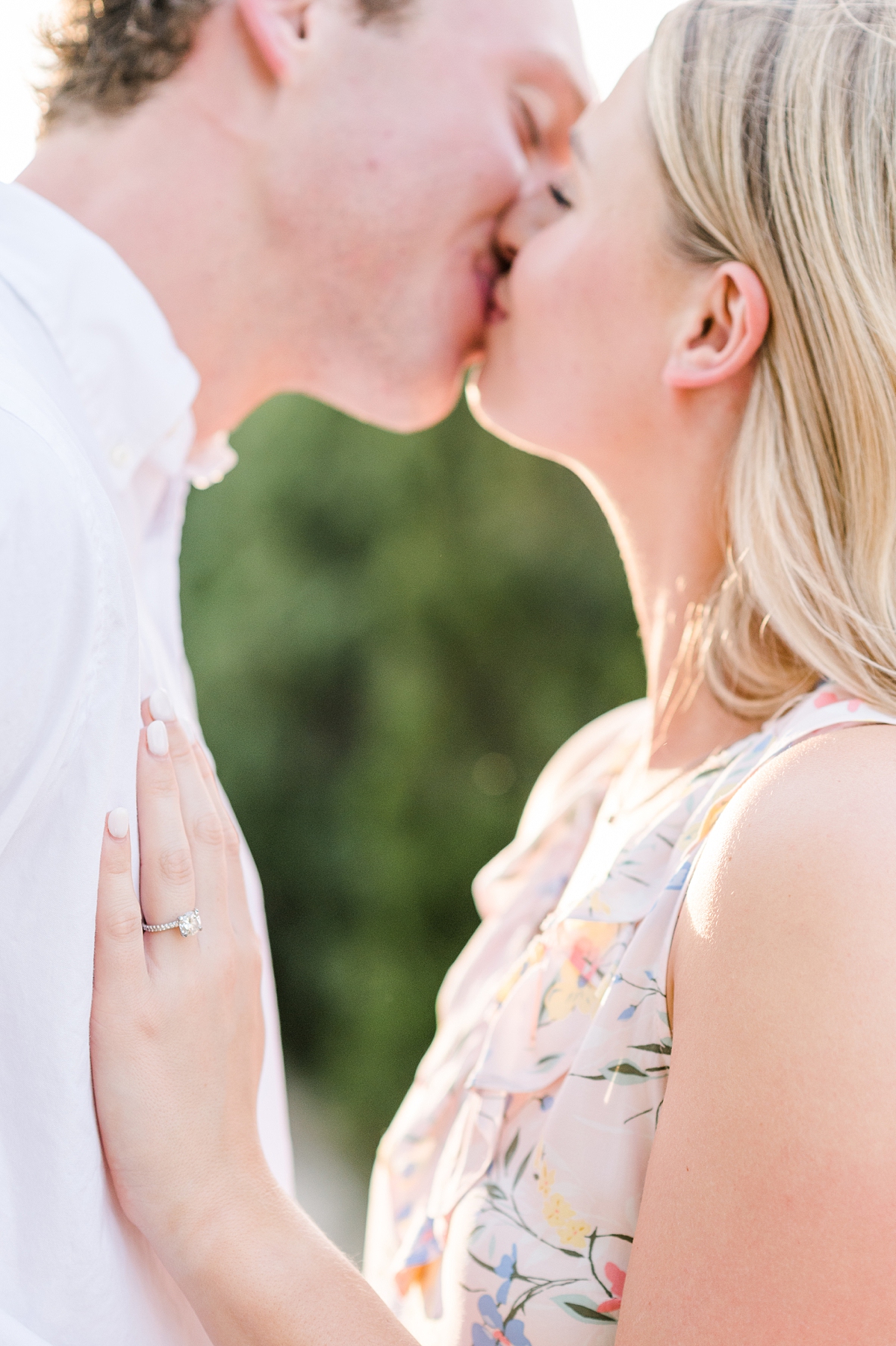 Unique ring and couple portrait during spring engagement session at the VMFA in downtown Richmond. Photography by Virginia wedding photographer Kailey Brianne Photography. 