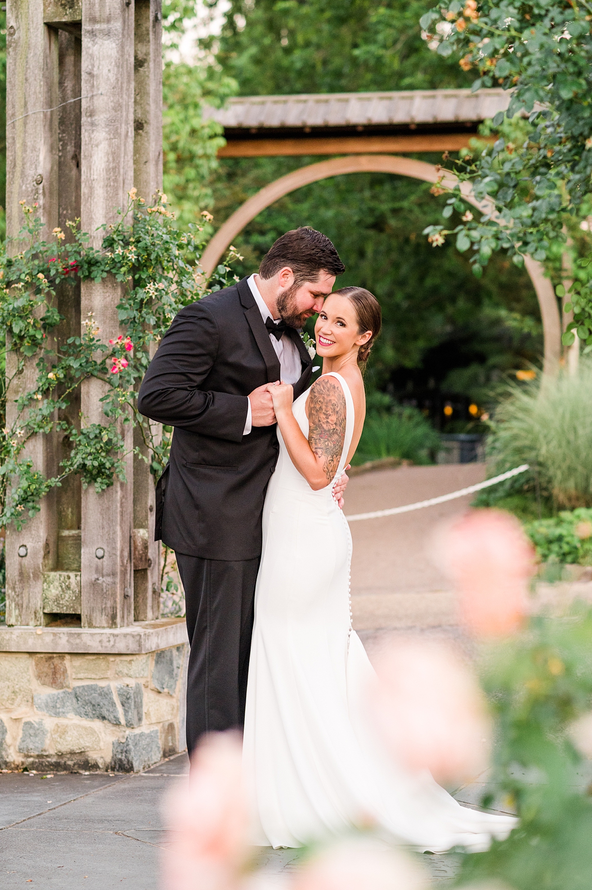 Bride and Groom Portraits at Spring Lewis Ginter Botanical Garden Wedding. Wedding Photography by Richmond Wedding Photographer Kailey Brianne Photography. 