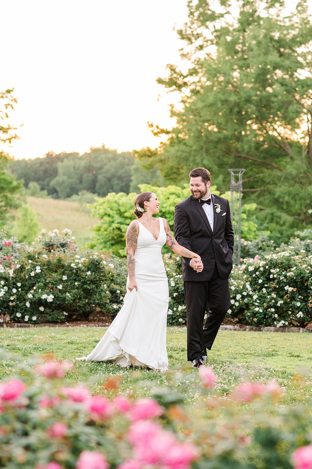 Bride and Groom Portraits at Spring Lewis Ginter Botanical Garden Wedding. Richmond Wedding Photographer Kailey Brianne Photography. 