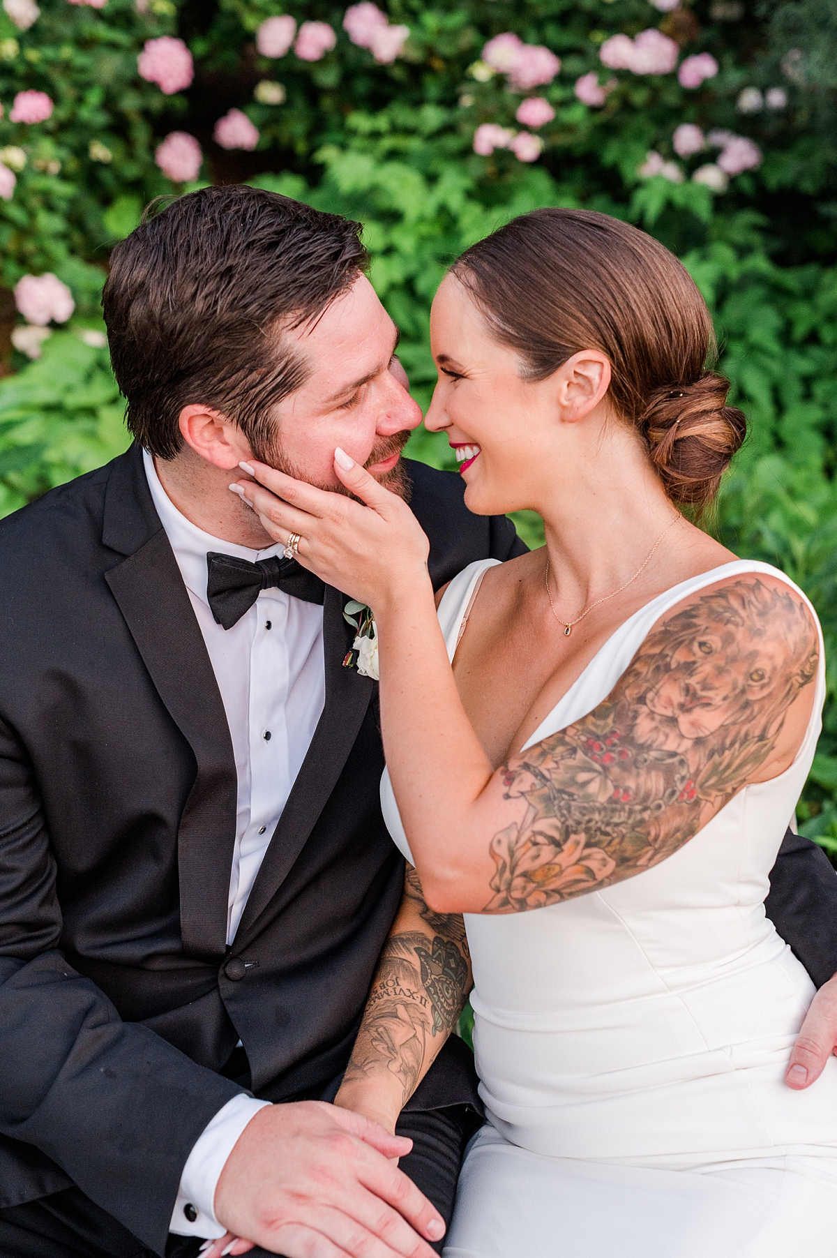 Bride and Groom Portraits at Spring Lewis Ginter Botanical Garden Wedding. Wedding Photography by Richmond Wedding Photographer Kailey Brianne Photography. 