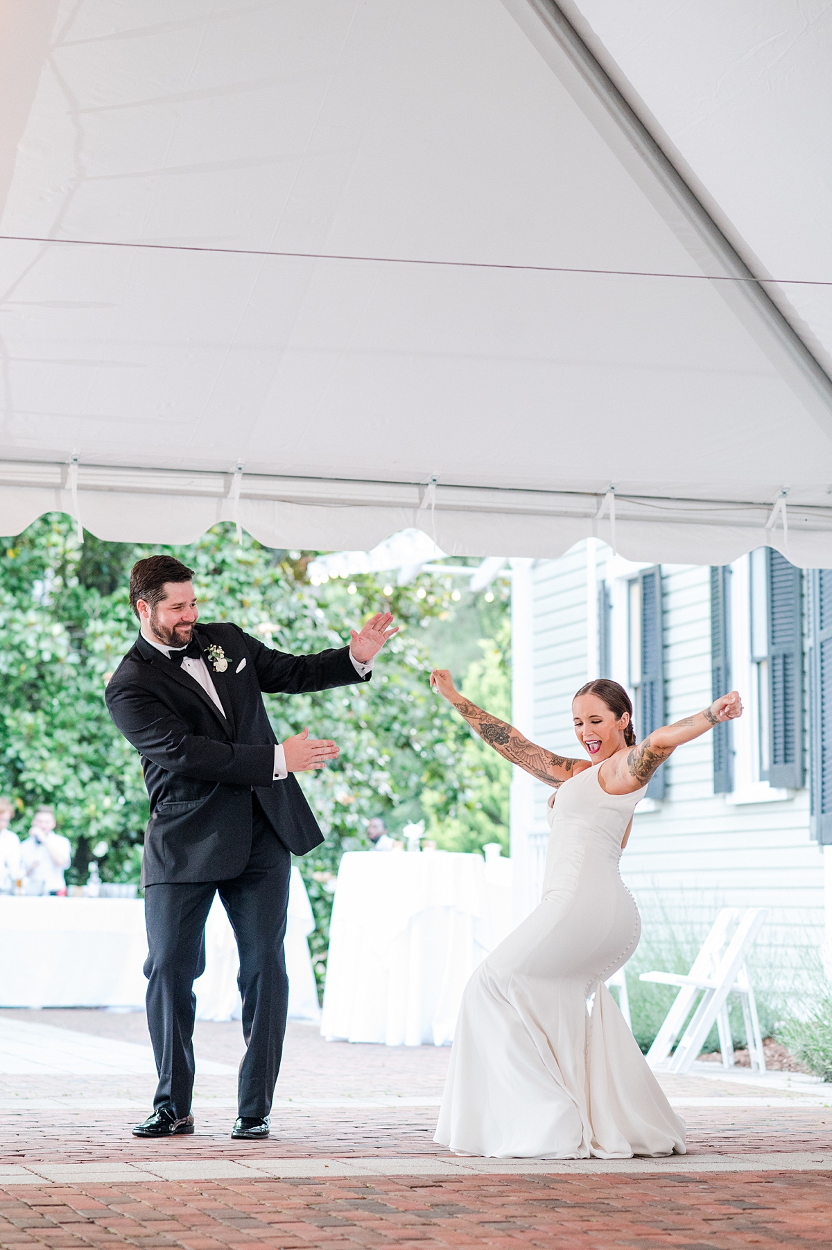 Bride and Groom Reception Entrance During Lewis Ginter Botanical Garden Wedding. Wedding Photography by Virginia Wedding Photographer Kailey Brianne Photography. 