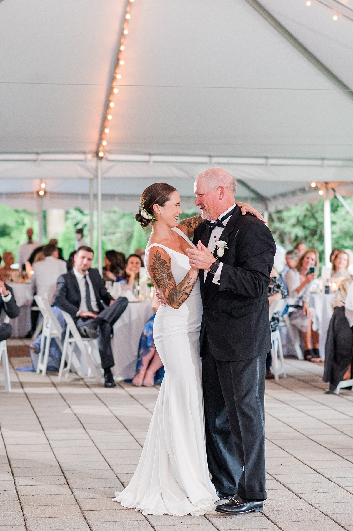 Daddy Daughter Dance During Lewis Ginter Botanical Garden Wedding Reception. Wedding Photography by Richmond Wedding Photographer Kailey Brianne Photography. 