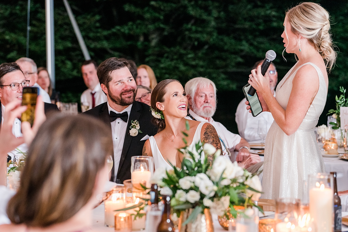 Toasts During Lewis Ginter Garden Wedding Reception. Wedding Photography by Richmond Wedding Photographer Kailey Brianne Photography. 